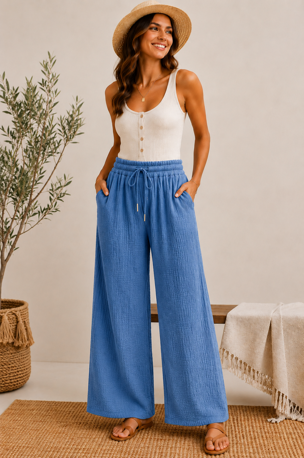 Pantalon en gaze de coton
