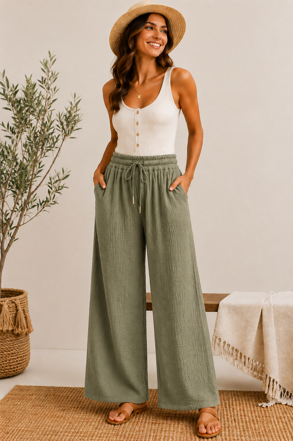 Pantalon en gaze de coton