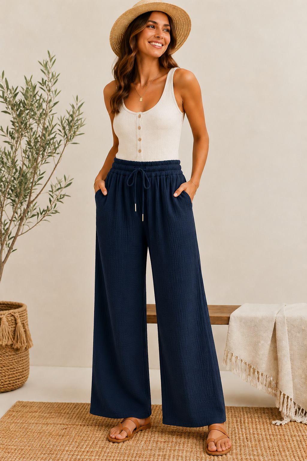 Pantalon en gaze de coton