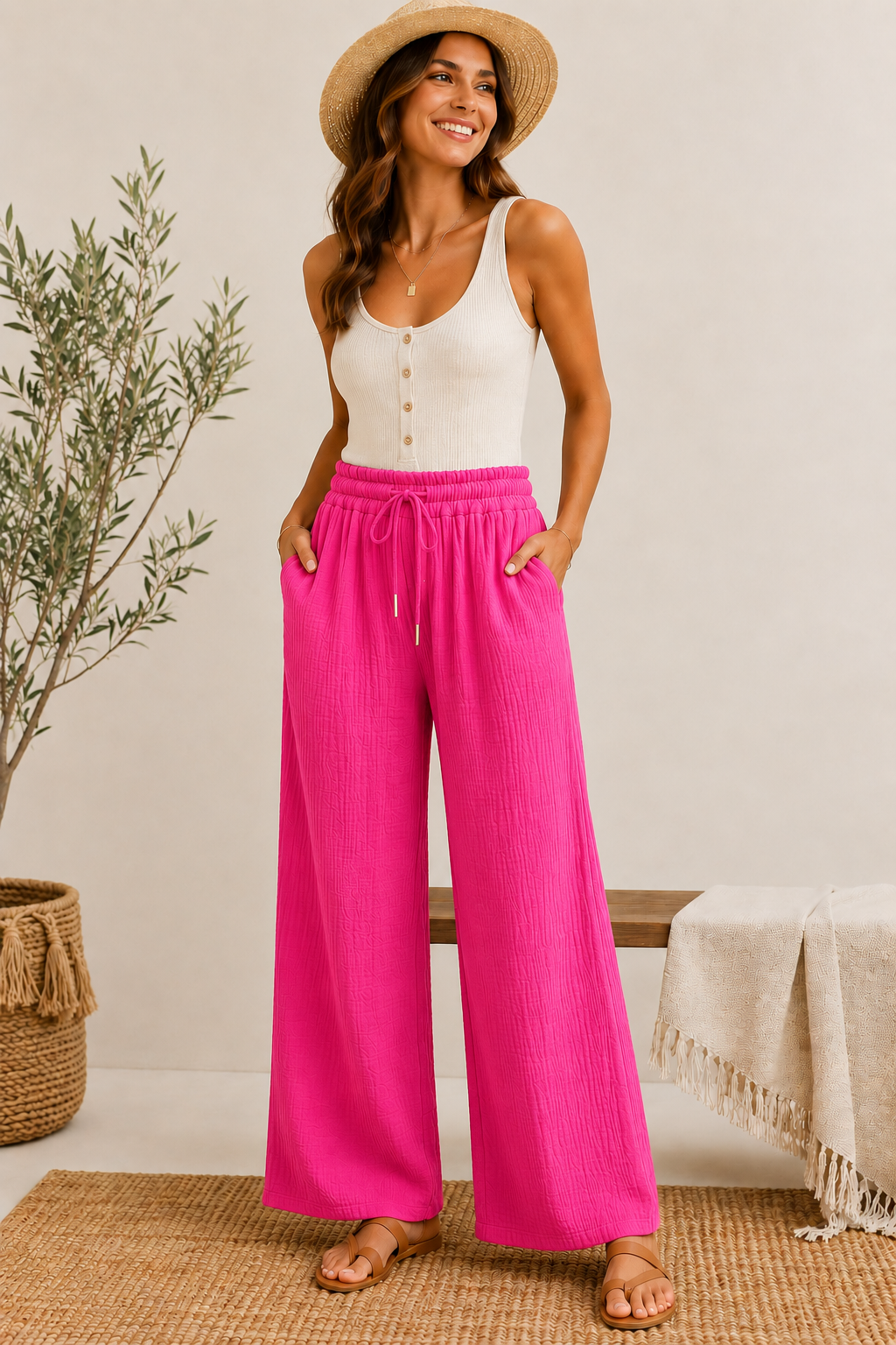 Pantalon en gaze de coton