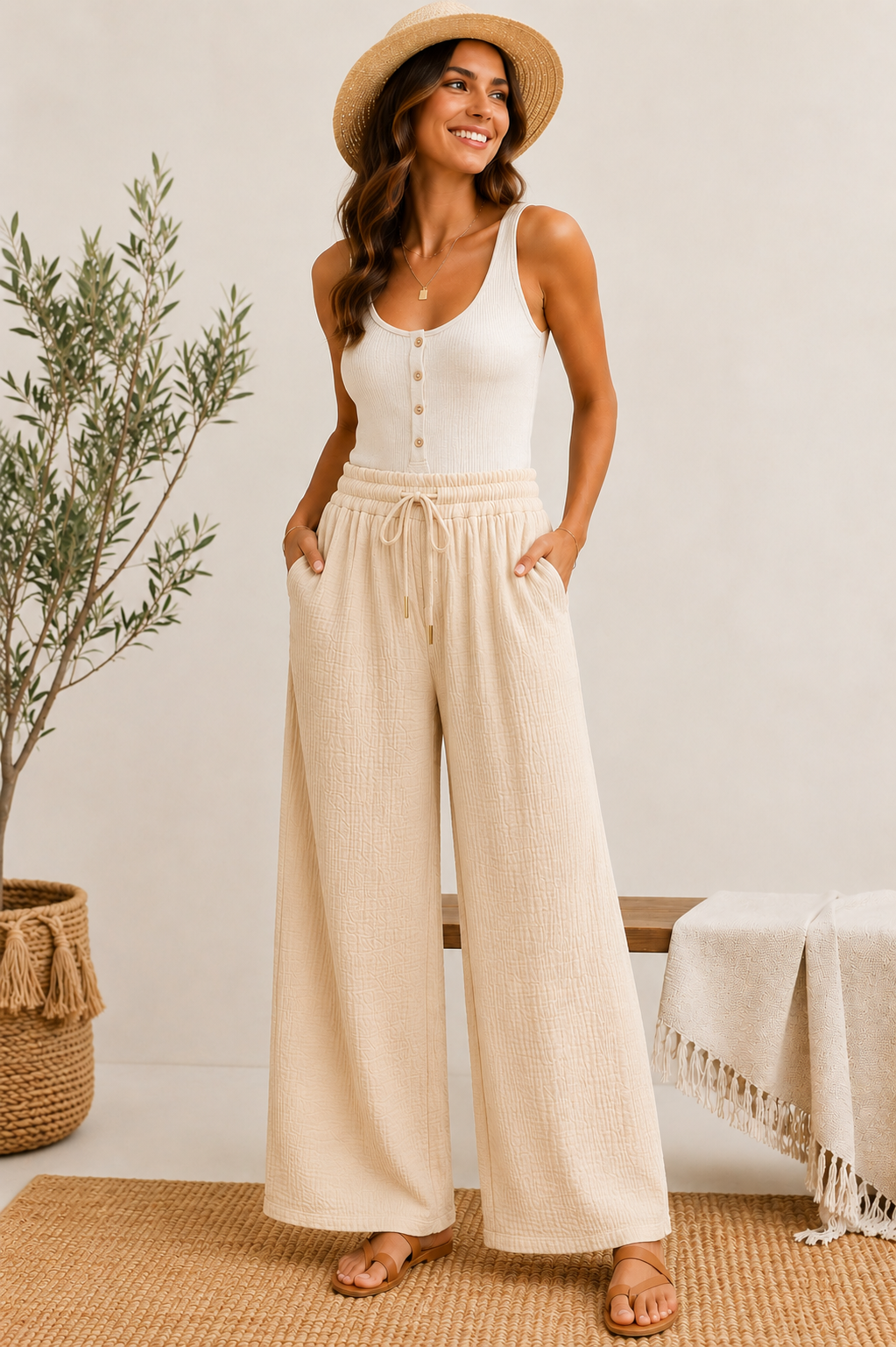Pantalon en gaze de coton